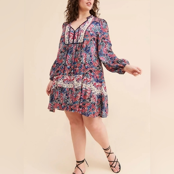 NEW Anthropology Spliced Tunic Dress Size Small - Picture 3 of 12